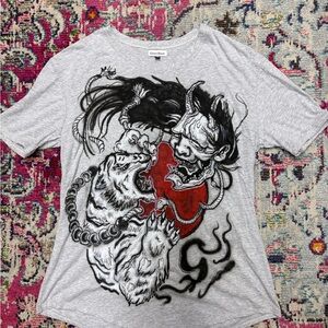 Hand Airbrushed One of a Kind Japanese Design on L/XL Cosmo & Donato Shirt